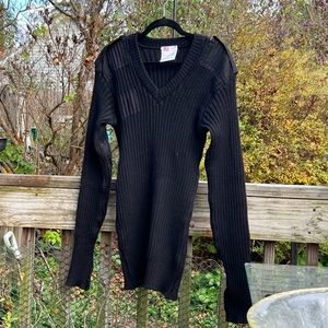 Rothco 100 Percent Wool Commando Elbow Patches And Top Military Sweater 46 XL
